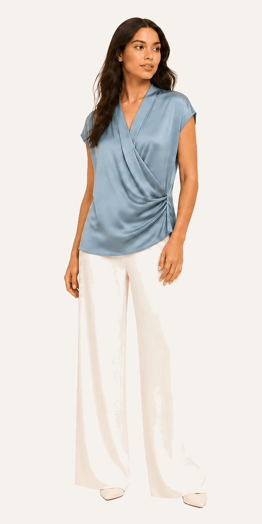 Léonie Satin Wrap Top