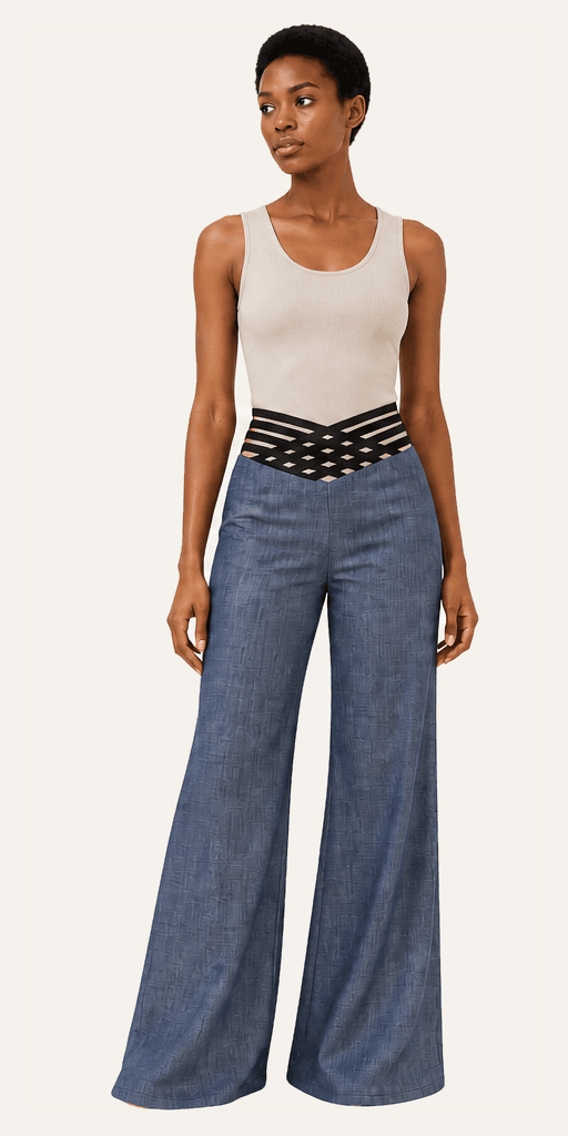 Ninon Mesh-Waist Flare