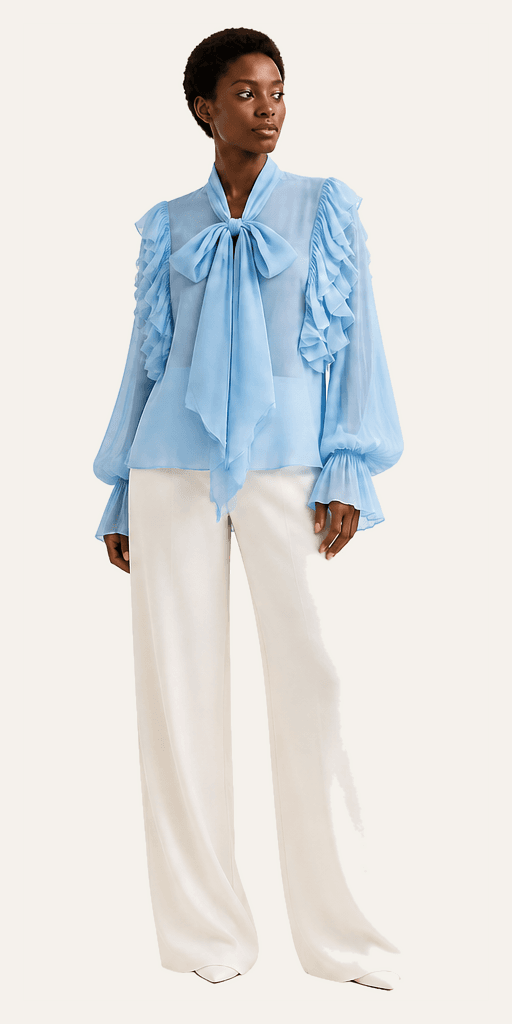 Josette Bow Chiffon Blouse