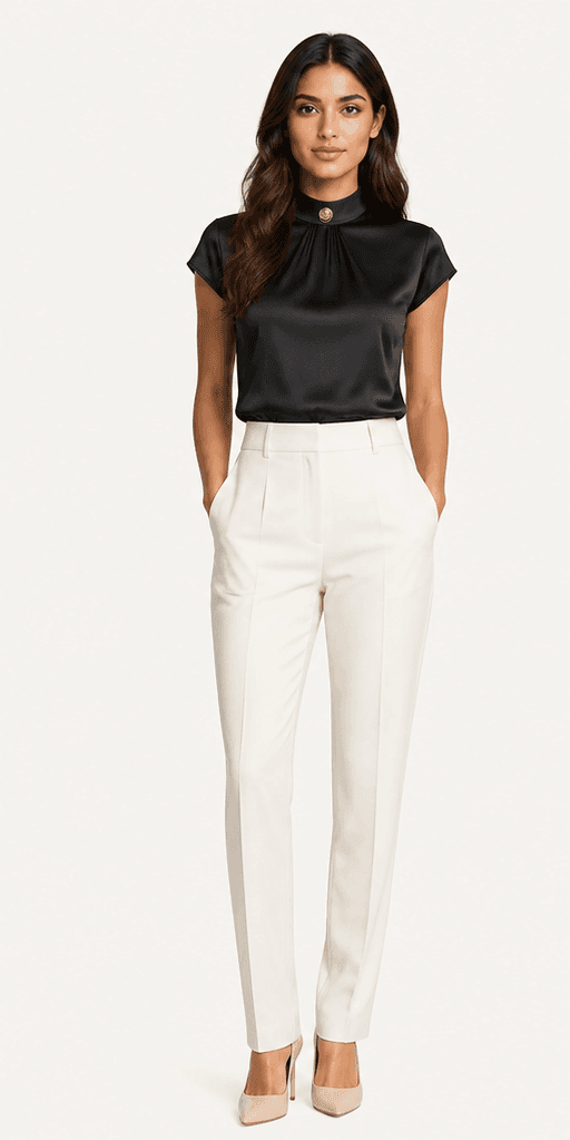 Fanny Pleated Satin Top
