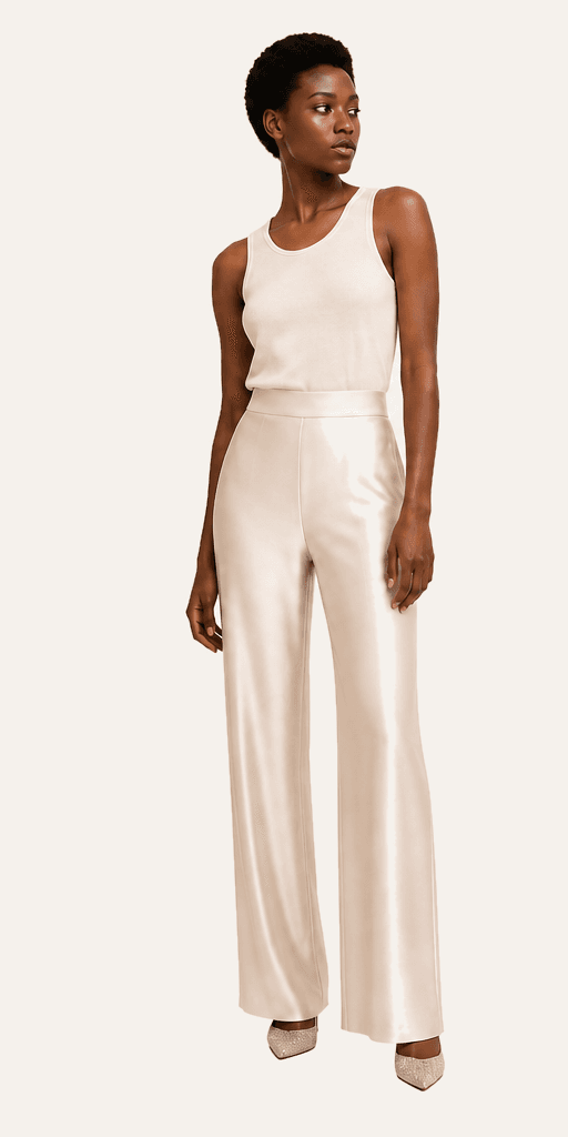 Hélène Satin Straight Pant
