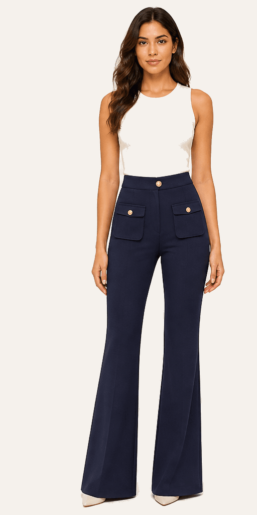 Clarisse Navy Flare Trouser
