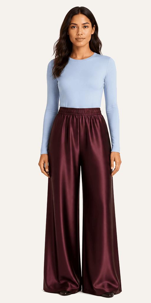 Roxane Burgundy Satin Pant