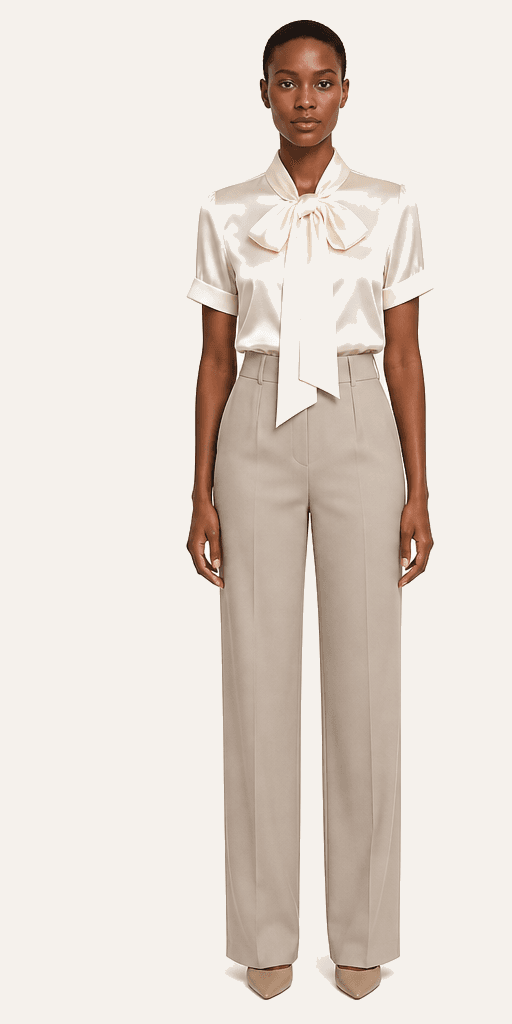 Ariane Bow Satin Blouse